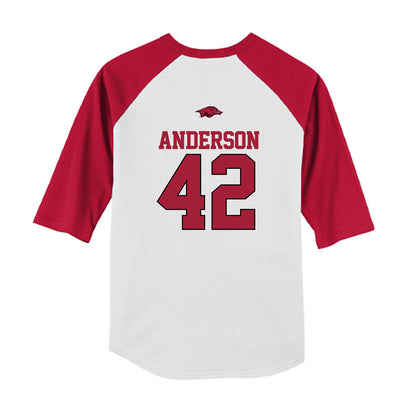 Arkansas - NCAA Baseball : Michael Anderson - USA Youth Raglan T-Shirt-1
