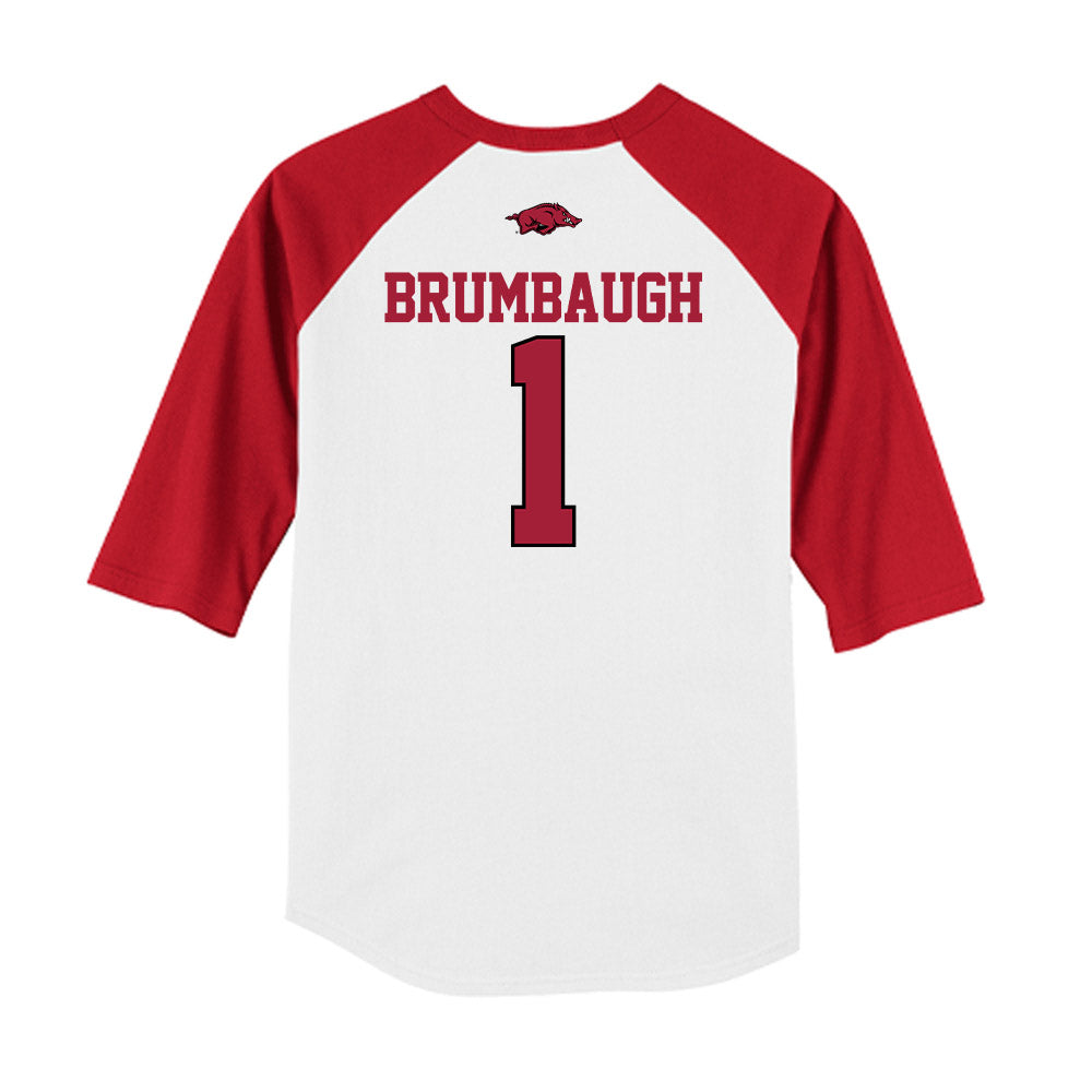 Arkansas - NCAA Baseball : Carson Brumbaugh - USA Raglan Shirt-1
