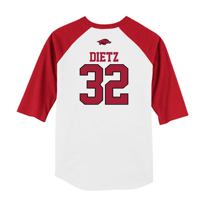 Arkansas - NCAA Baseball : Hunter Dietz - USA Raglan Shirt-1