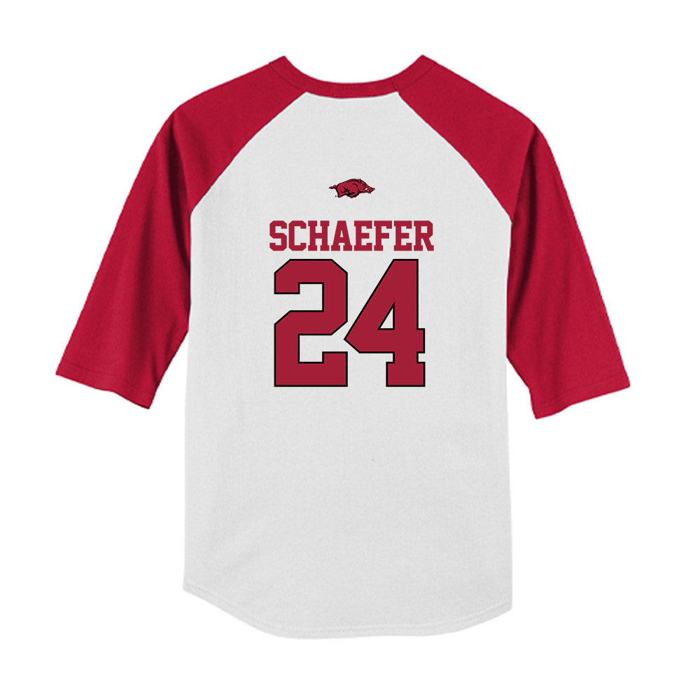 Arkansas - NCAA Baseball : Landon Schaefer - USA Youth Raglan T-Shirt-1