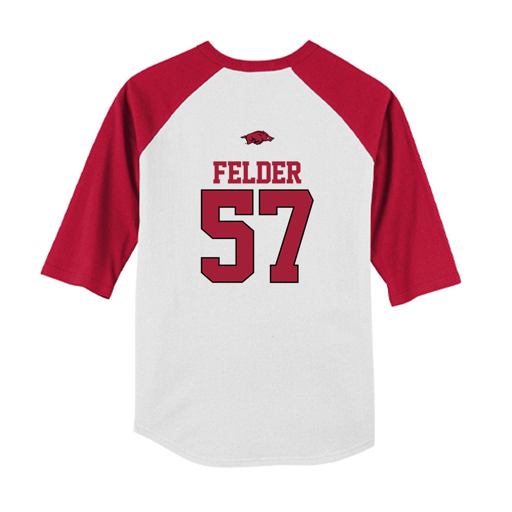 Arkansas - NCAA Baseball : Ross Felder - USA Youth Raglan T-Shirt-1