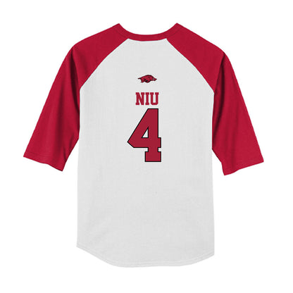Arkansas - NCAA Baseball : Maika Niu - USA Youth Raglan T-Shirt-1