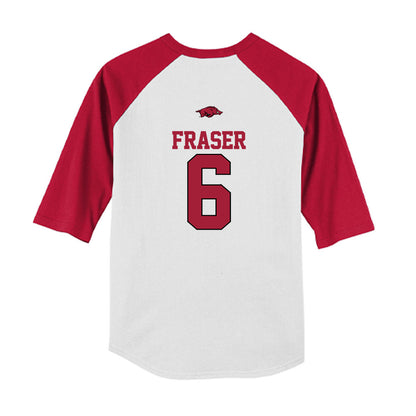 Arkansas - NCAA Baseball : Gabe Fraser - USA Youth Raglan T-Shirt-1