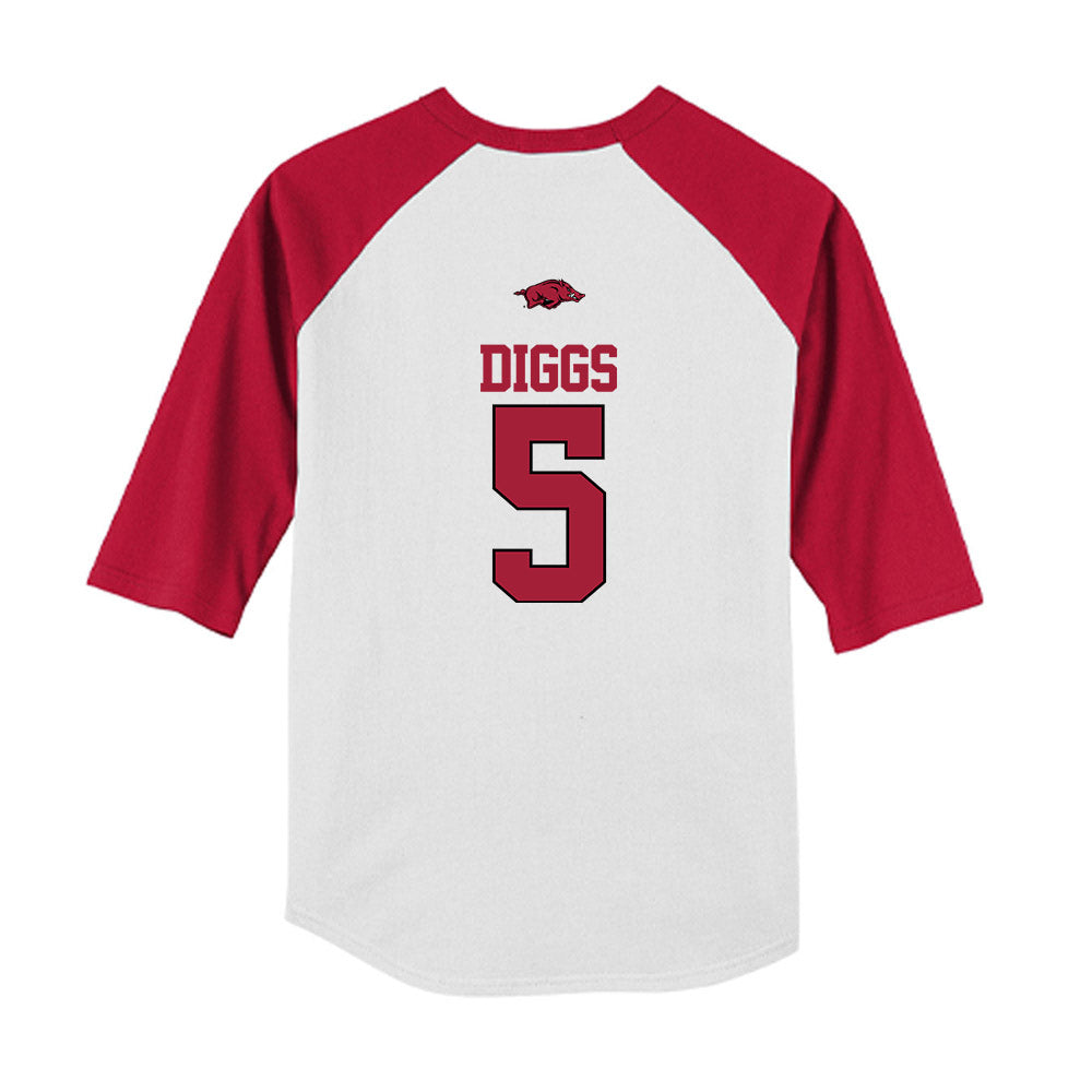 Arkansas - NCAA Baseball : Kendall Diggs - USA Youth Raglan T-Shirt-1