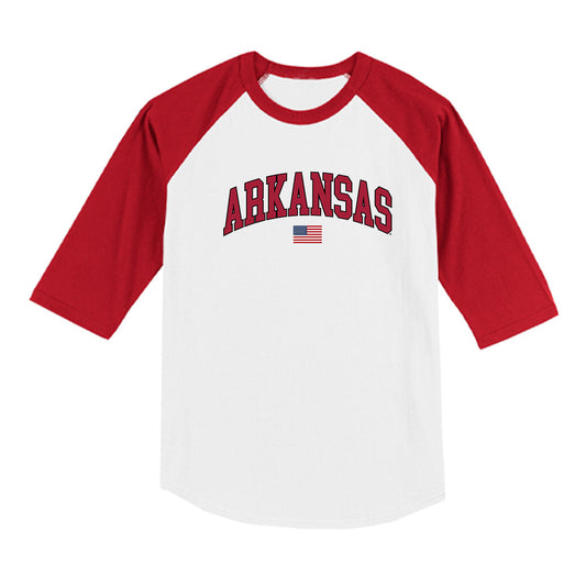Arkansas - NCAA Baseball : Jackson Kircher - USA Raglan Shirt-0