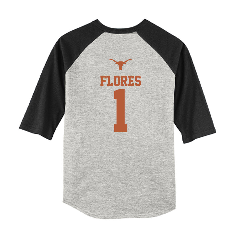 Texas - NCAA Baseball : jalin flores - USA Raglan Youth Raglan T-Shirt-1
