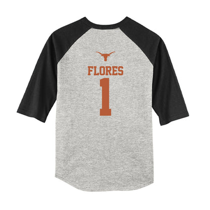 Texas - NCAA Baseball : jalin flores - USA Raglan Youth Raglan T-Shirt-1