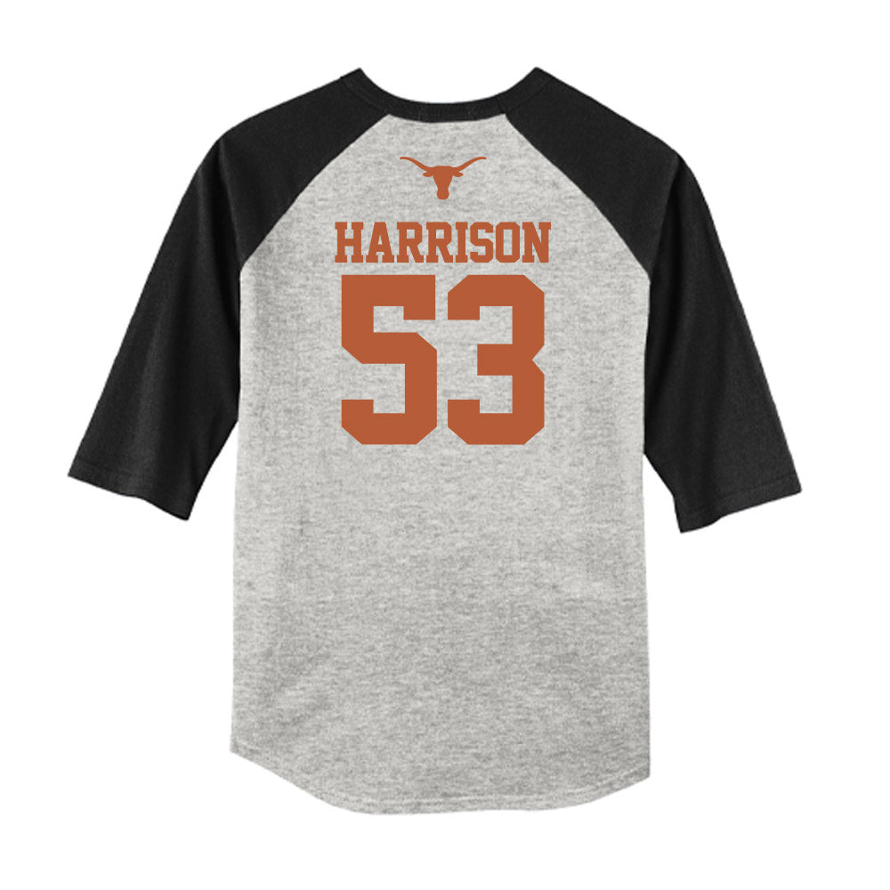 Texas - NCAA Baseball : Luke Harrison - USA Raglan Raglan Shirt-1