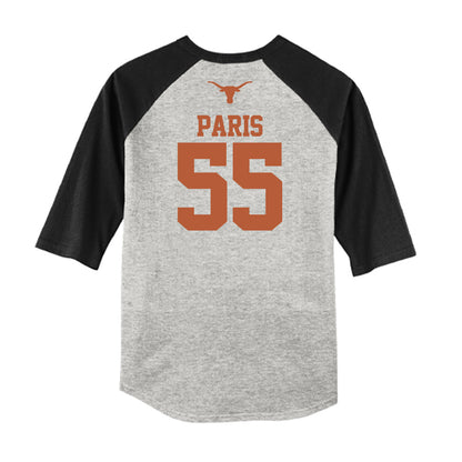 Texas - NCAA Baseball : Jack Paris - USA Raglan Raglan Shirt-1
