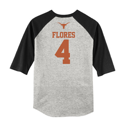 Texas - NCAA Baseball : Jason Flores - USA Raglan Raglan Shirt-1