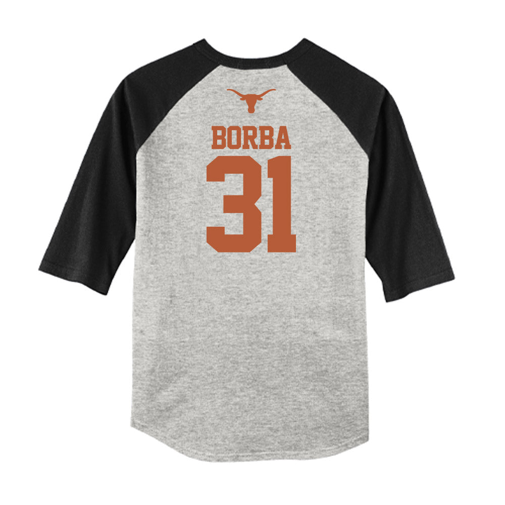 Texas - NCAA Baseball : Casey Borba - USA Raglan Raglan Shirt-1