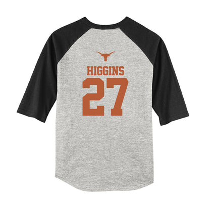 Texas - NCAA Baseball : Cal Higgins - USA Raglan Youth Raglan T-Shirt-1