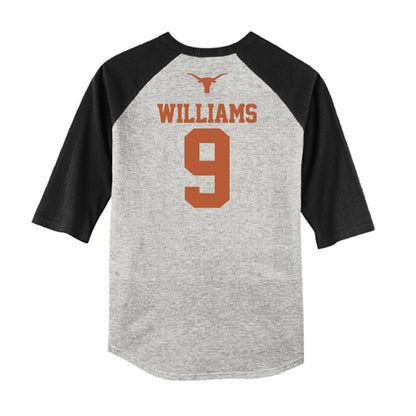 Texas - NCAA Baseball : Jonah Williams - USA Raglan Raglan Shirt-1