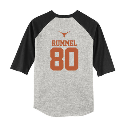 Texas - NCAA Baseball : Cooper Rummel - USA Raglan Youth Raglan T-Shirt-1