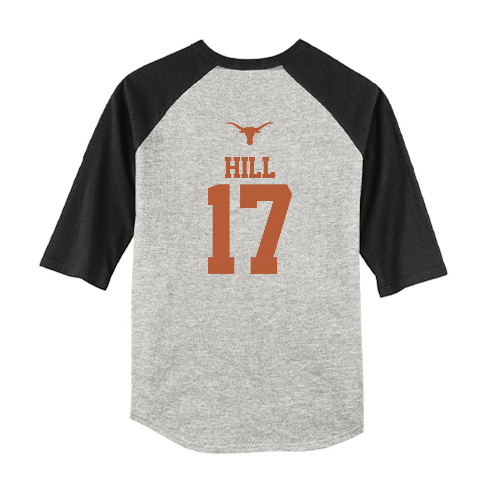 Texas - NCAA Baseball : Will Hill - USA Raglan Youth Raglan T-Shirt-1