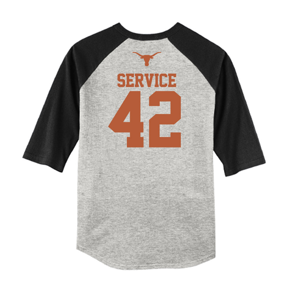Texas - NCAA Baseball : Oliver Service - USA Raglan Raglan Shirt-1