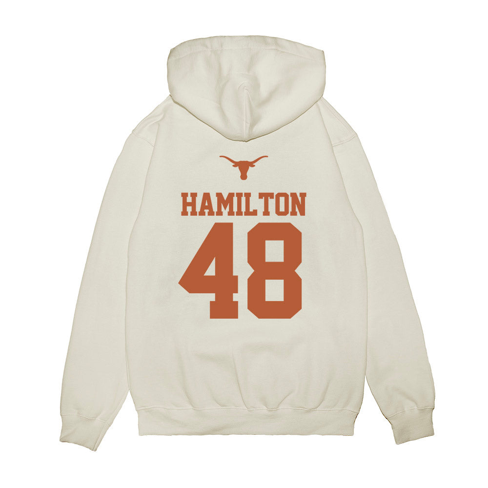Texas - NCAA Baseball : Hudson Hamilton - USA Raglan Premium Hooded Sweatshirt-1