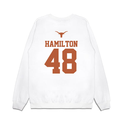 Texas - NCAA Baseball : Hudson Hamilton - USA Raglan Premium Crewneck Sweatshirt-1