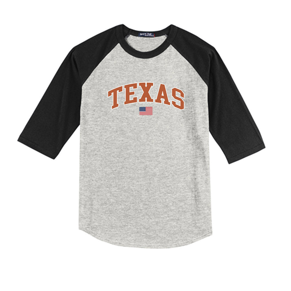 Texas - NCAA Baseball : Kade Bing - USA Raglan Youth Raglan T-Shirt-0