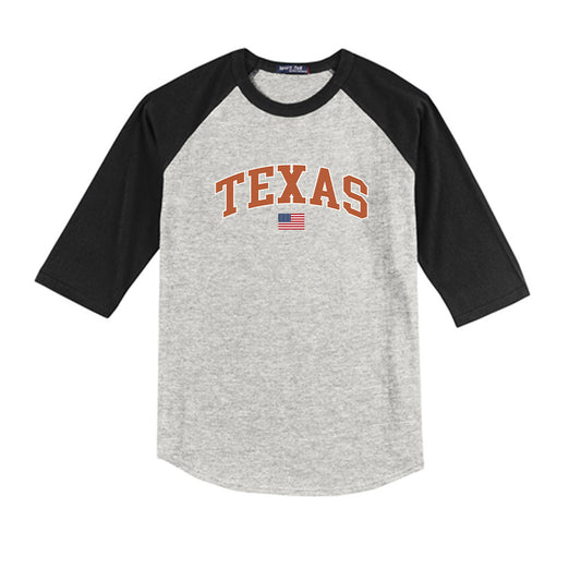 Texas - NCAA Baseball : Anthony Pack - USA Raglan Youth Raglan T-Shirt-0