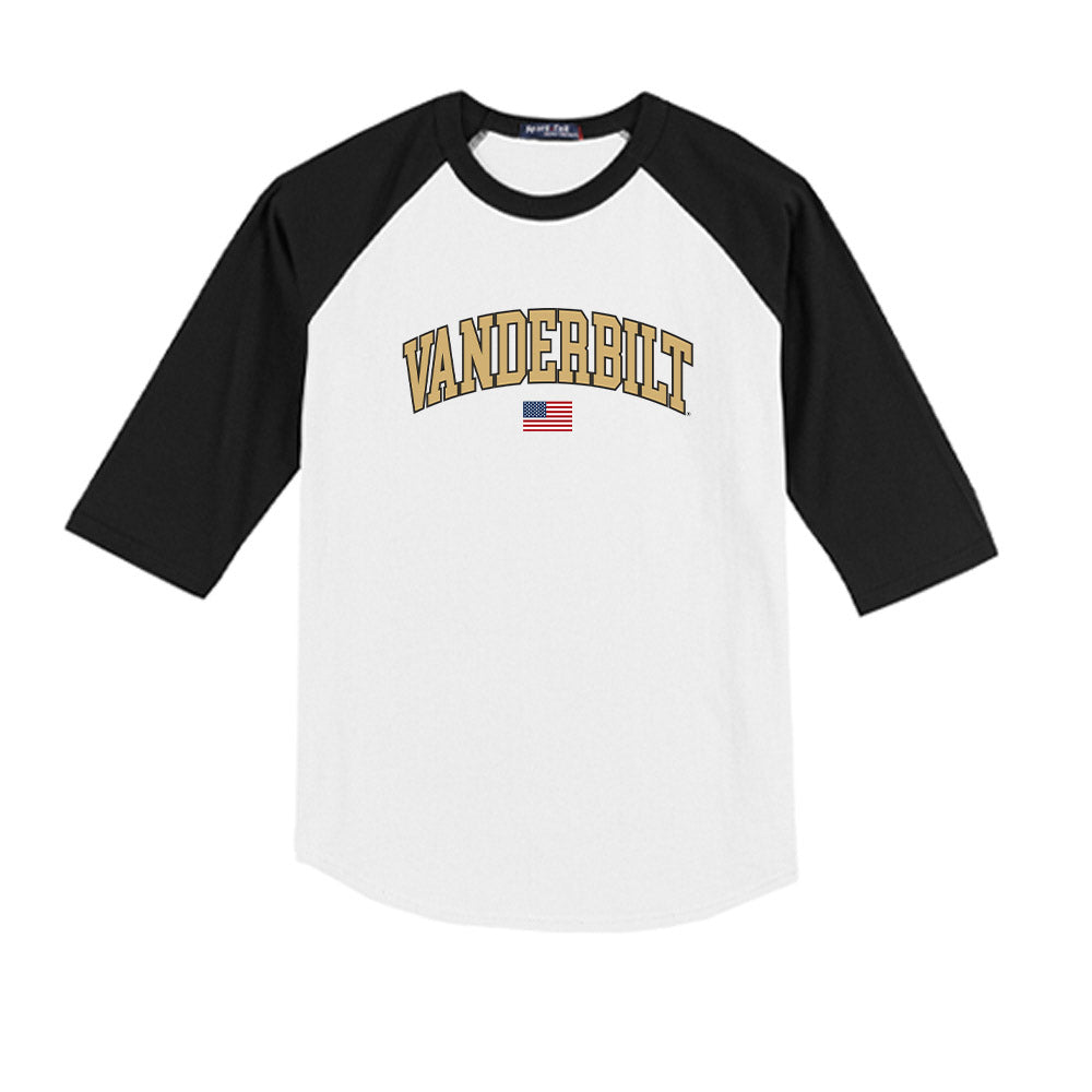 Vanderbilt - NCAA Baseball : Mike Mancini - USA Youth Raglan T-Shirt-0