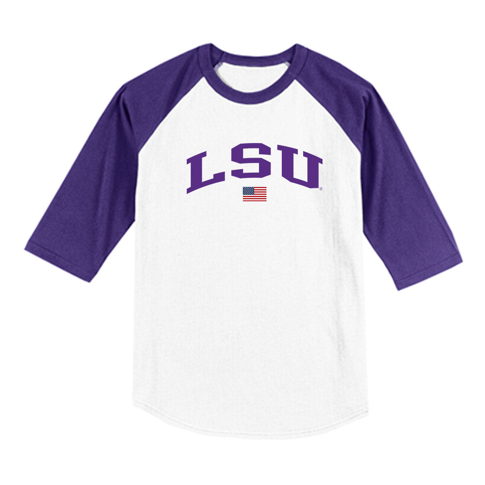 LSU - NCAA Baseball : Zac Cowan - USA Raglan Shirt-0