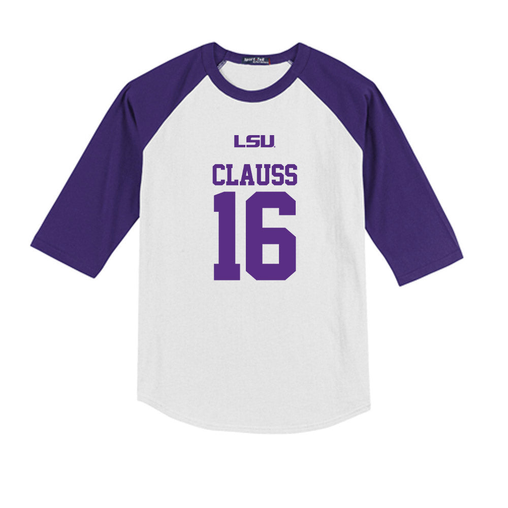 LSU - NCAA Baseball : Ethan Clauss - USA Youth Raglan T-Shirt-0