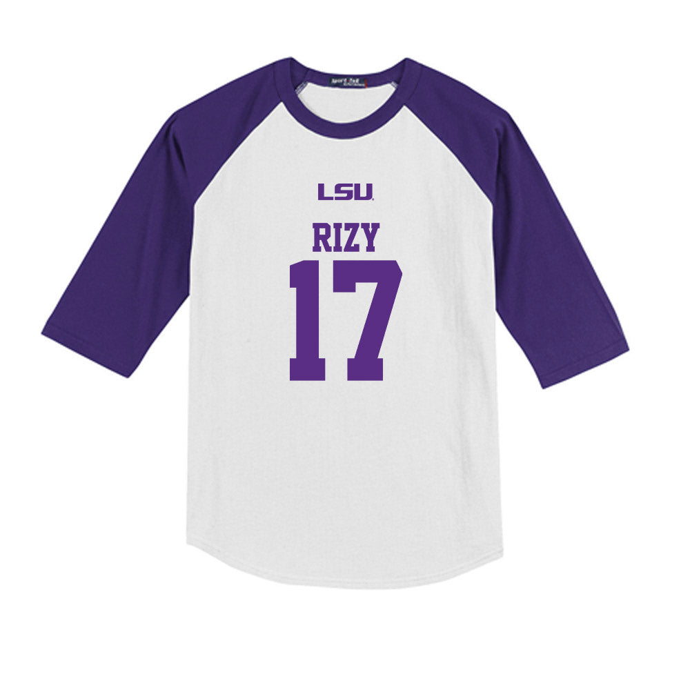 LSU - NCAA Baseball : Mavrick Rizy - USA Youth Raglan T-Shirt-0