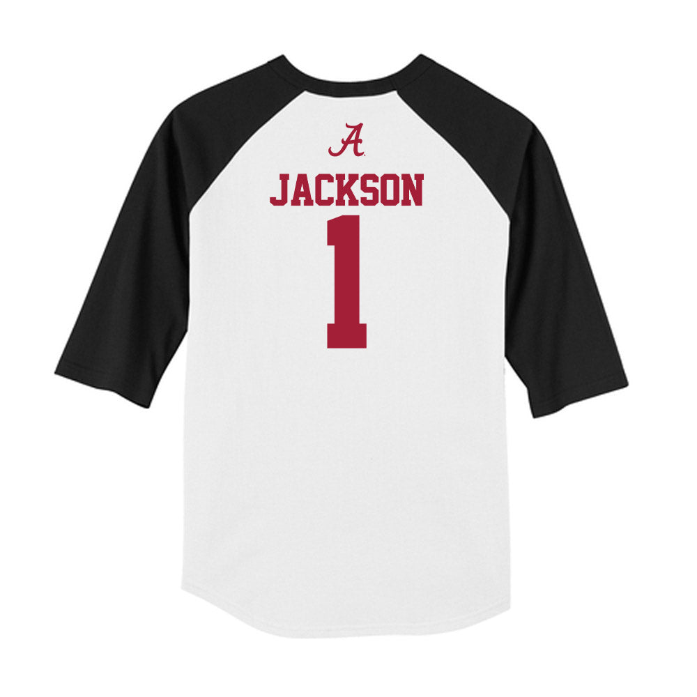 Alabama - NCAA Football : Domani Jackson - USA Raglan Raglan Shirt-1