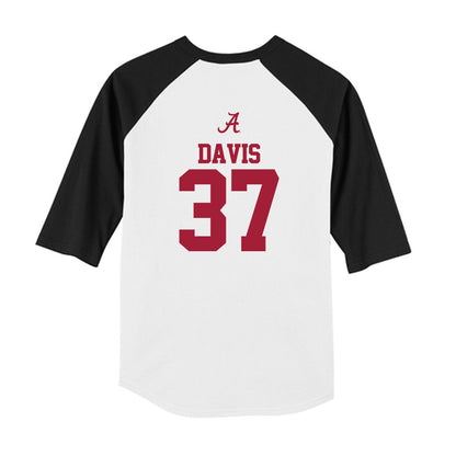 Alabama - NCAA Football : Cole Davis - USA Raglan Youth Raglan T-Shirt-1