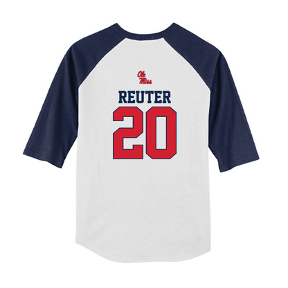 Ole Miss - NCAA Baseball : Collin Reuter - USA Youth Raglan T-Shirt-1
