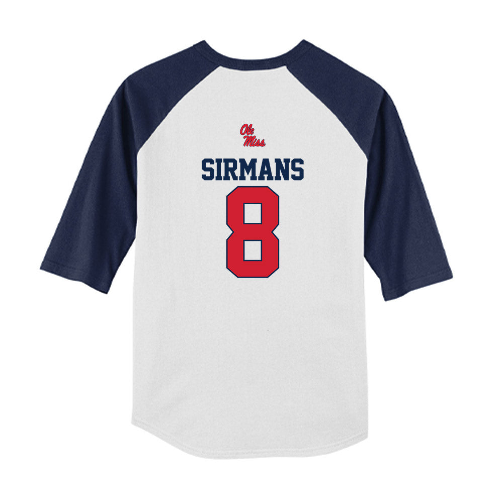 Ole Miss - NCAA Baseball : Tate Sirmans - USA Youth Raglan T-Shirt-1