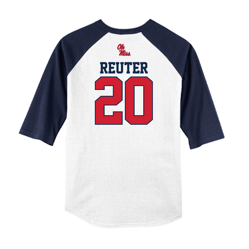 Ole Miss - NCAA Baseball : Collin Reuter - USA Raglan Shirt-1