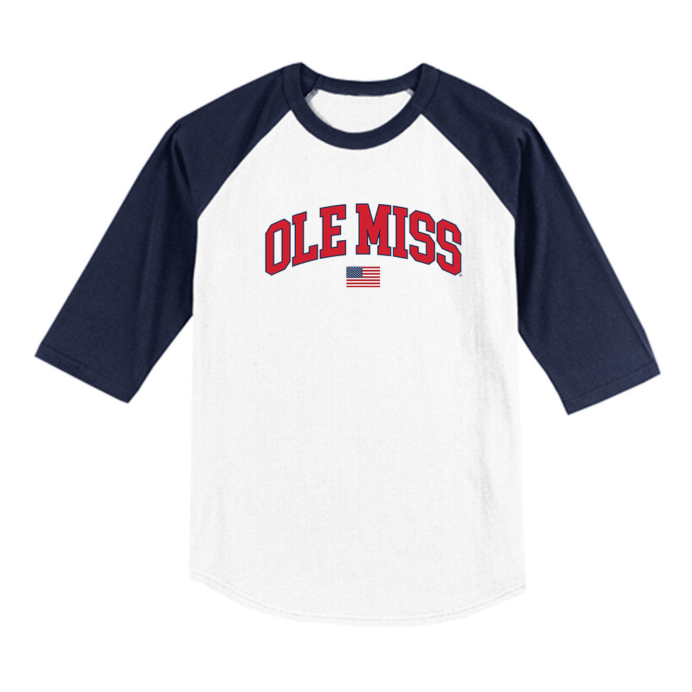 Ole Miss - NCAA Baseball : Austin Fawley - USA Raglan Shirt-0