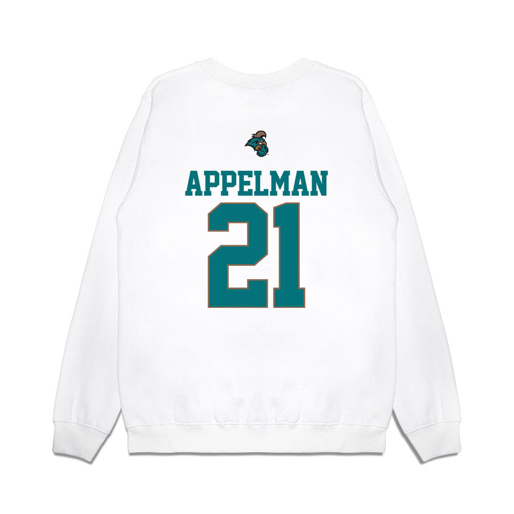 Coastal Carolina - NCAA Baseball : Jaxon Appelman - USA Premium Crewneck Sweatshirt-1