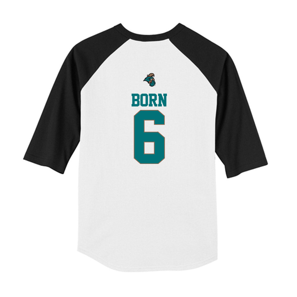 Coastal Carolina - NCAA Baseball : Chad Born - USA Youth Raglan T-Shirt-1
