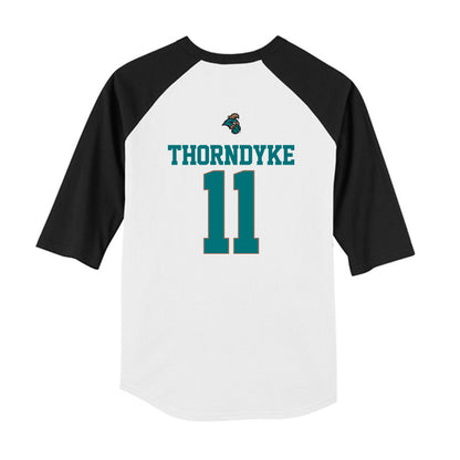 Coastal Carolina - NCAA Baseball : Colby Thorndyke - USA Youth Raglan T-Shirt-1