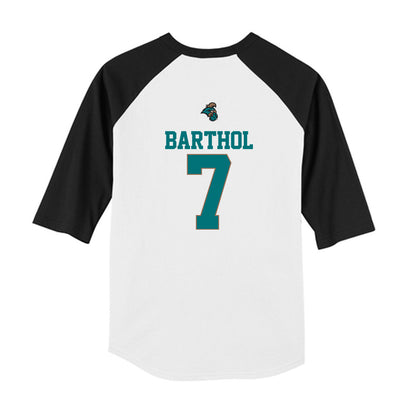 Coastal Carolina - NCAA Baseball : Blake Barthol - USA Youth Raglan T-Shirt-1