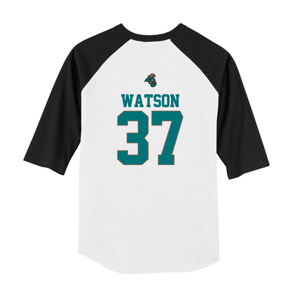Coastal Carolina - NCAA Baseball : Kye Watson - USA Youth Raglan T-Shirt-1