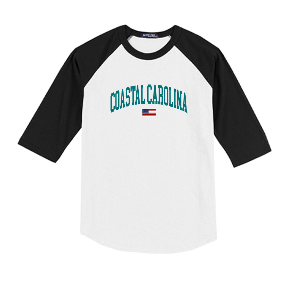Coastal Carolina - NCAA Baseball : Chad Born - USA Youth Raglan T-Shirt-0