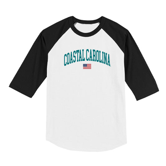 Coastal Carolina - NCAA Baseball : Dominick Carbone - USA Raglan Shirt-0