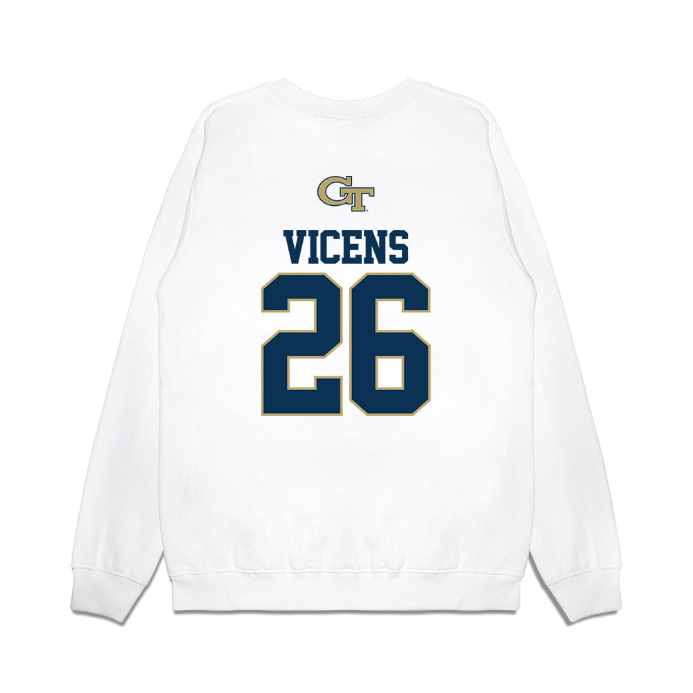 Georgia Tech - NCAA Baseball : Jamie Vicens - USA Premium Crewneck Sweatshirt-1