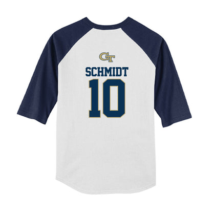 Georgia Tech - NCAA Baseball : Kent Schmidt - USA Youth Raglan T-Shirt-1