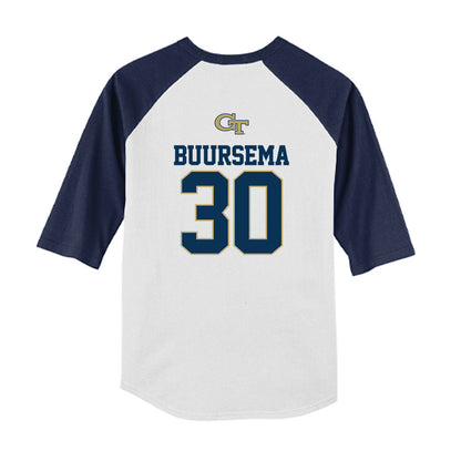 Georgia Tech - NCAA Baseball : Porter Buursema - USA Youth Raglan T-Shirt-1