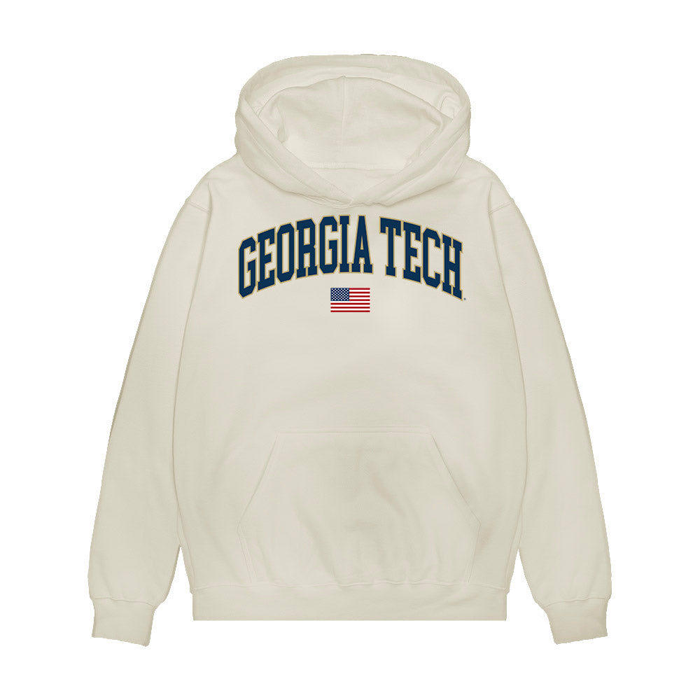 Georgia Tech - NCAA Baseball : Jamie Vicens - USA Premium Hooded Sweatshirt-0