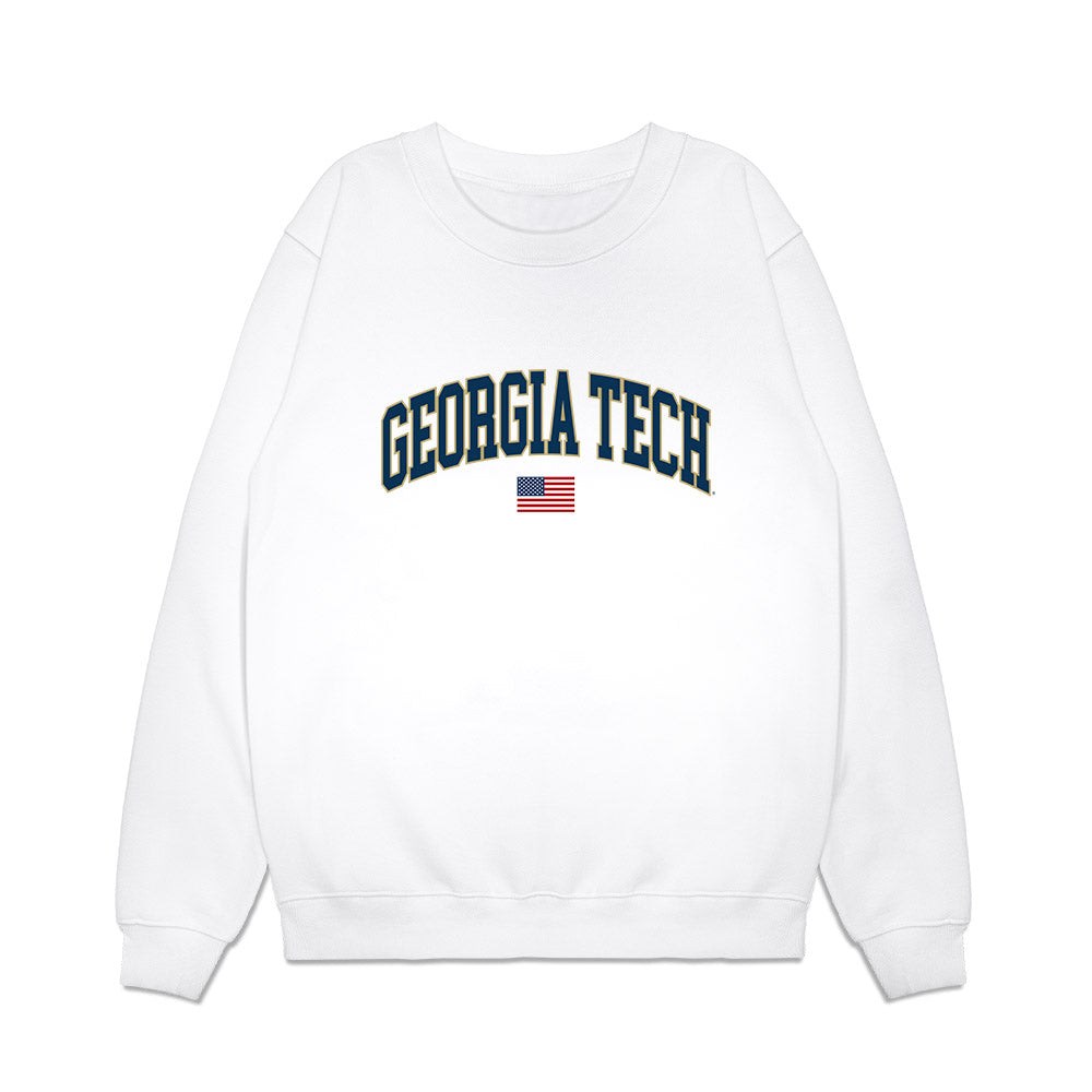Georgia Tech - NCAA Baseball : Riley Hasenstab - USA Premium Crewneck Sweatshirt-0