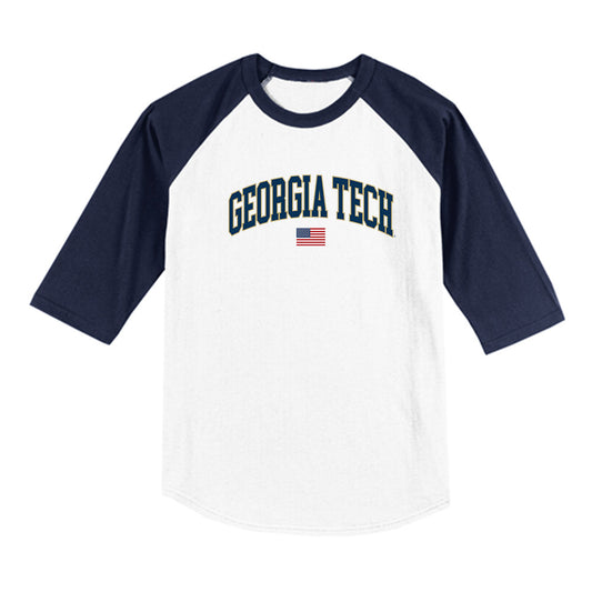 Georgia Tech - NCAA Baseball : Jackson Blakely - USA Raglan Shirt-0