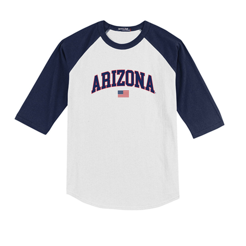 Arizona - NCAA Baseball : Adonys Guzman - USA Raglan Youth Raglan T-Shirt-0