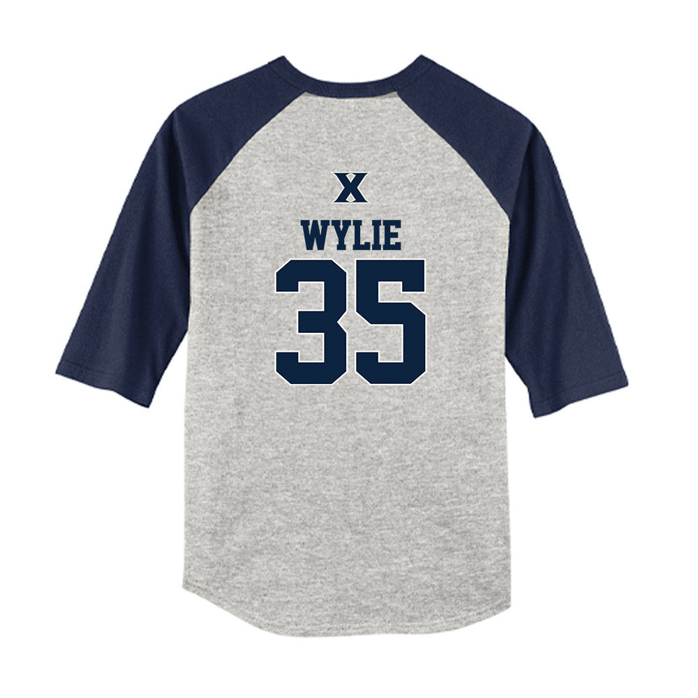 Xavier - NCAA Baseball : Jon Wylie - USA Youth Raglan T-Shirt-1