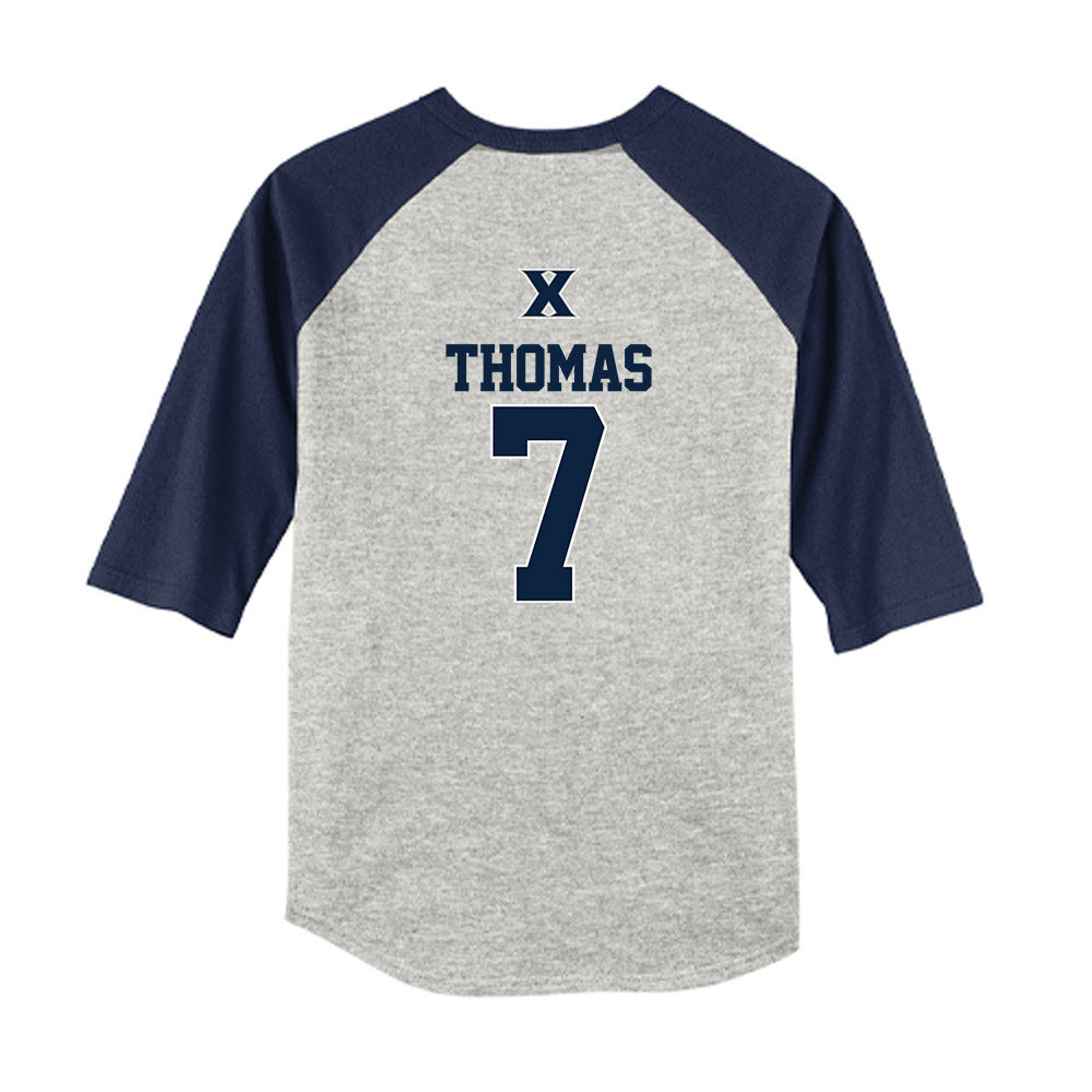 Xavier - NCAA Baseball : Tanner Thomas - USA Youth Raglan T-Shirt-1